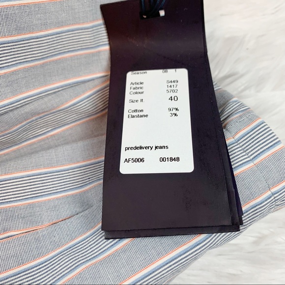 Piazza Sempione New striped pleated knee length Skirt front snap button - Picture 13 of 13